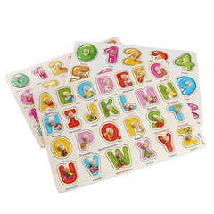 Colorful Wooden Alphabet/Math/Number Jigsaw Puzzle Toy Intelligence Early Education Toys