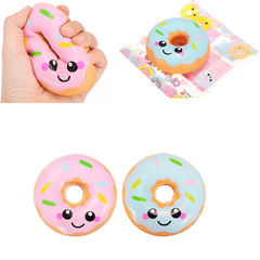 Sanqi Elan 10Cm Squishy Kawaii Smiling Face Donuts Charm Bread Kids Toys with Package