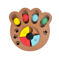 Pata de madera con forma de hueso para mascotas, perro, gato, tablero de juguete de alimentación, tablero de entrenamiento divertido, juguetes para mascotas