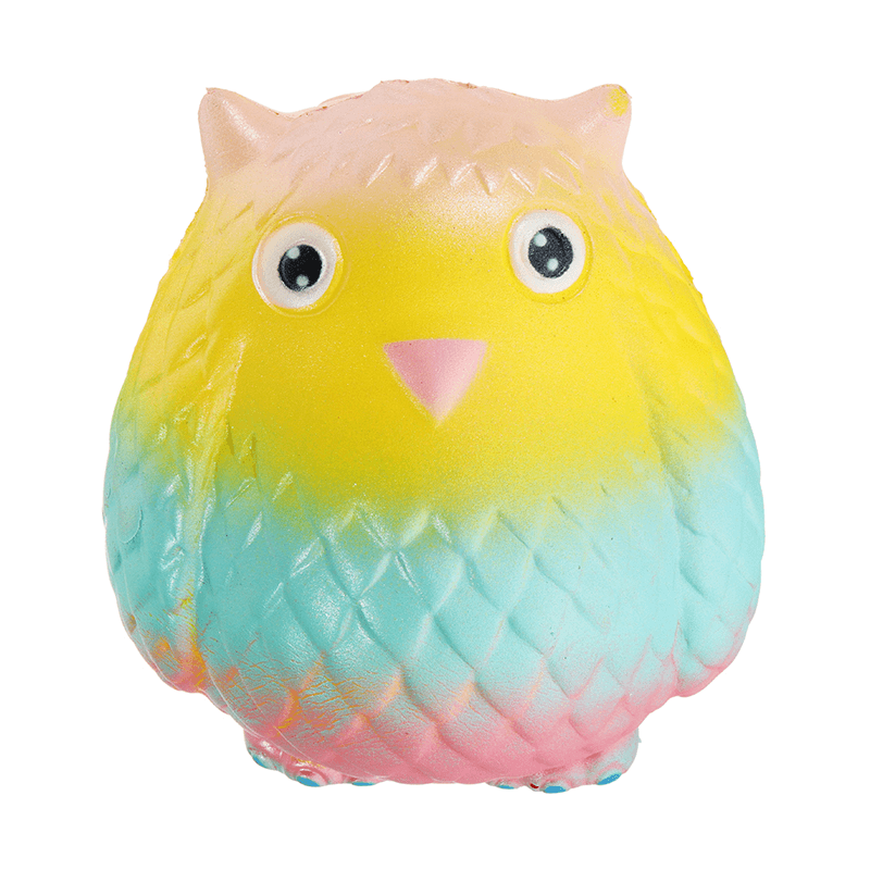 Jumbo Squishy Rainbow Owl 12Cm Soft Slow Rising Toy with Original Packing