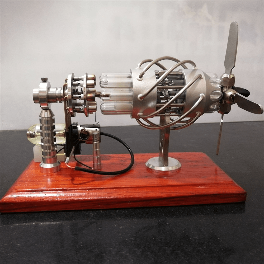 STARPOWER 16-Zylinder-Quarzrohr-Heißluft-Stirlingmotor mit externer Verbrennung, Modell STEM-Motor