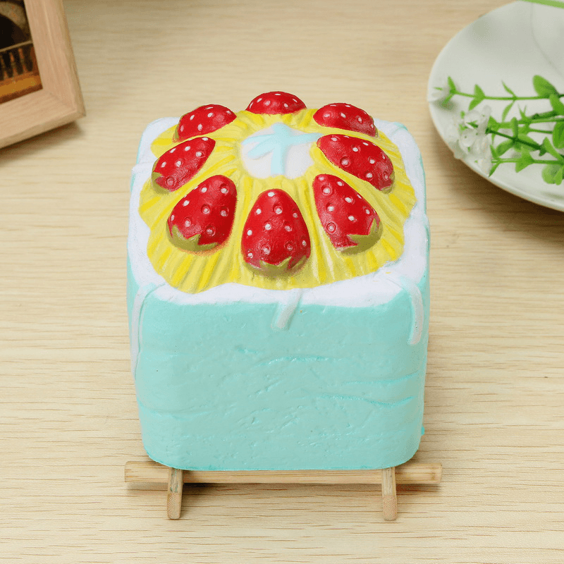 Vlampo Squishy Jumbo Strawberry Cup Cake Cube Licensed Slow Rising with Packaging