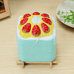 Vlampo Squishy Jumbo Strawberry Cup Cake Cube Licensed Slow Rising with Packaging