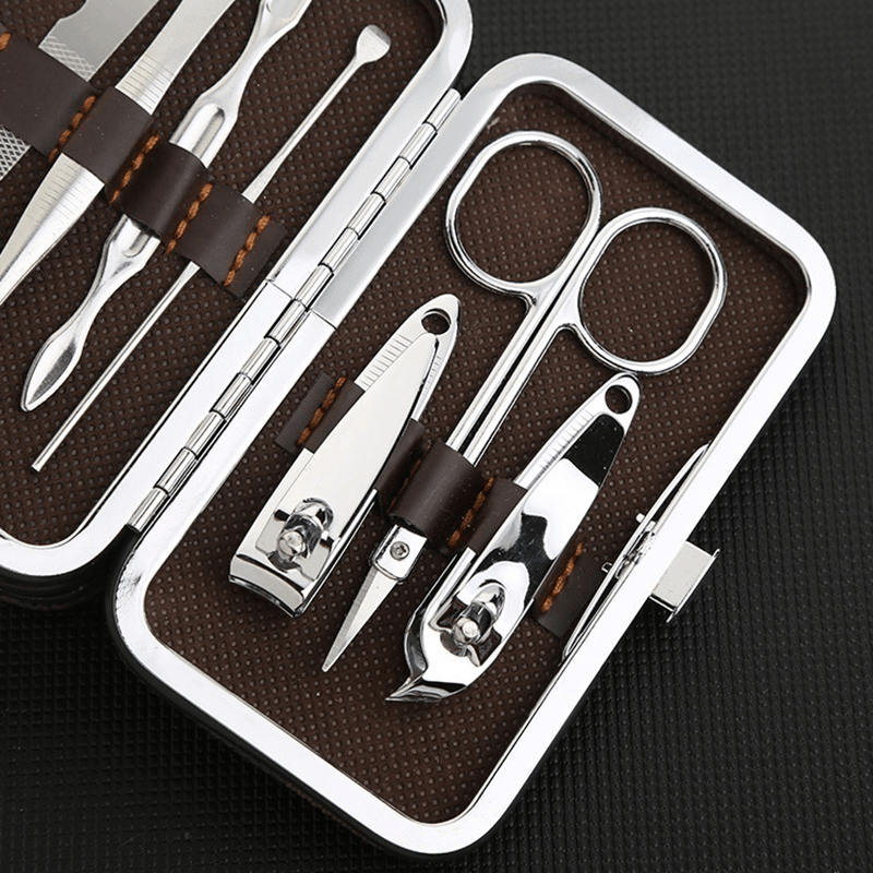 7/15PCS Stainless Steel Nail Clipper Cutter Trimmer Portable Ear Pick Grooming Kit Set