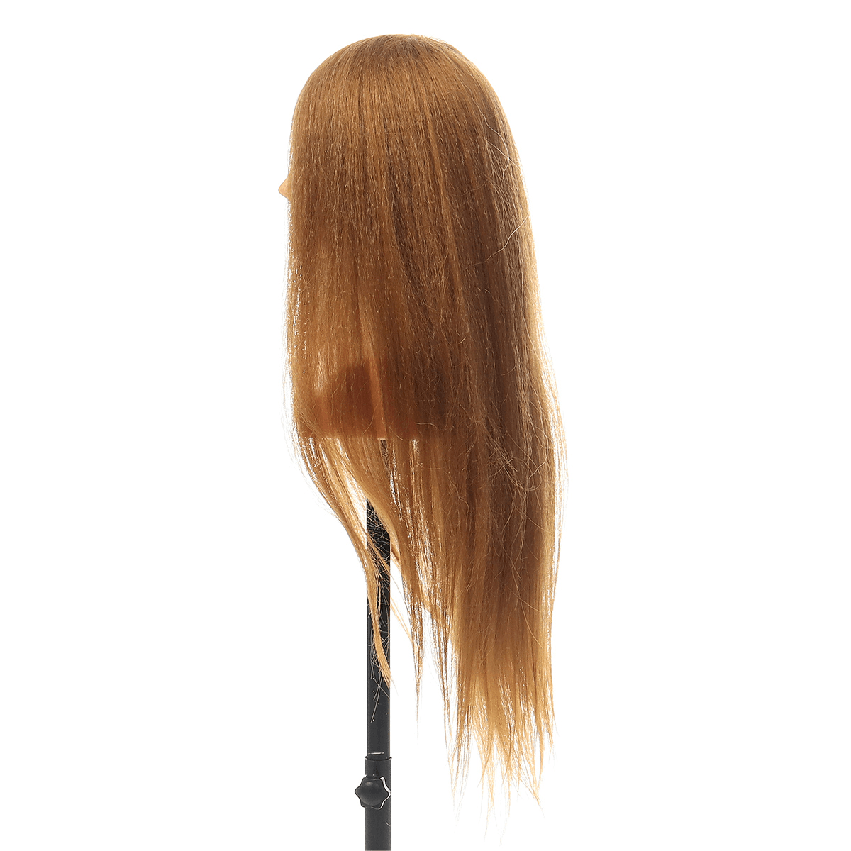 24" 100% Real Human Hair Mannequin Head Hairdressing Training Head Hair Extensions