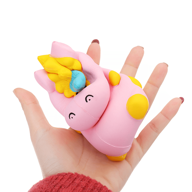 Areedy Squishy Baby-Einhorn-Nilpferd, 14 cm x 10 cm x 8 cm, lizenzierte, super langsam aufsteigende, niedliche, rosa duftende Originalverpackung