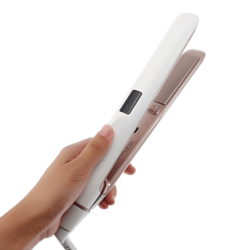 2 in 1 Hair Straightener Ceramic Temperature Control Flat Iron Digital anti Static