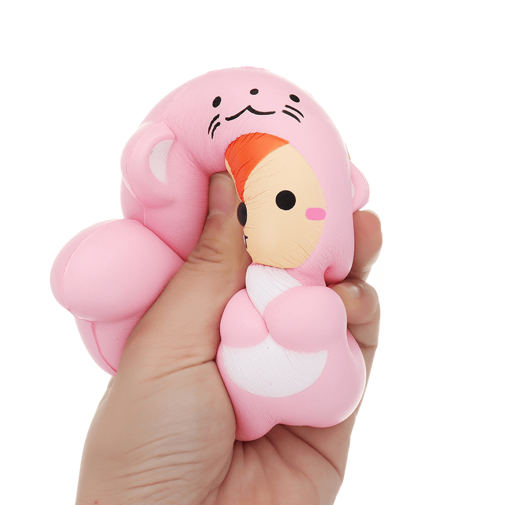 Tail Bear Squishy 10.5 * 11CM Levantamiento lento con empaque Colección Regalo Juguete suave