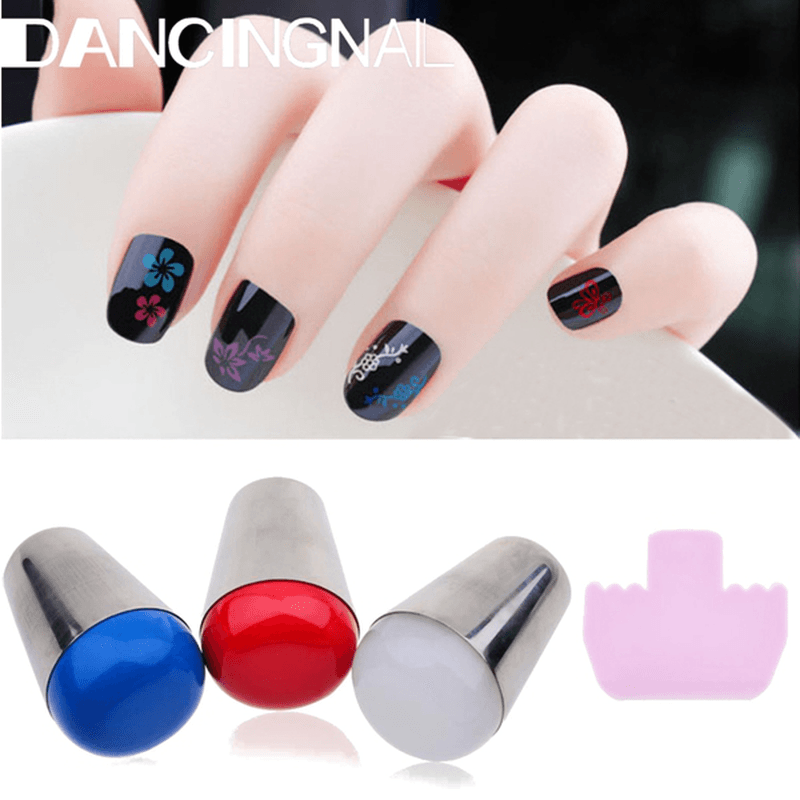 Soft Silicone Metal Nail Art Jumbo Stamper Stamp Scraper Kit Manicure Tool