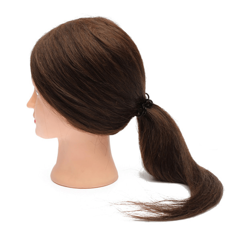 18 Inch Long Real Human Hair Practice Models Hairdressing Training Head with Clamp