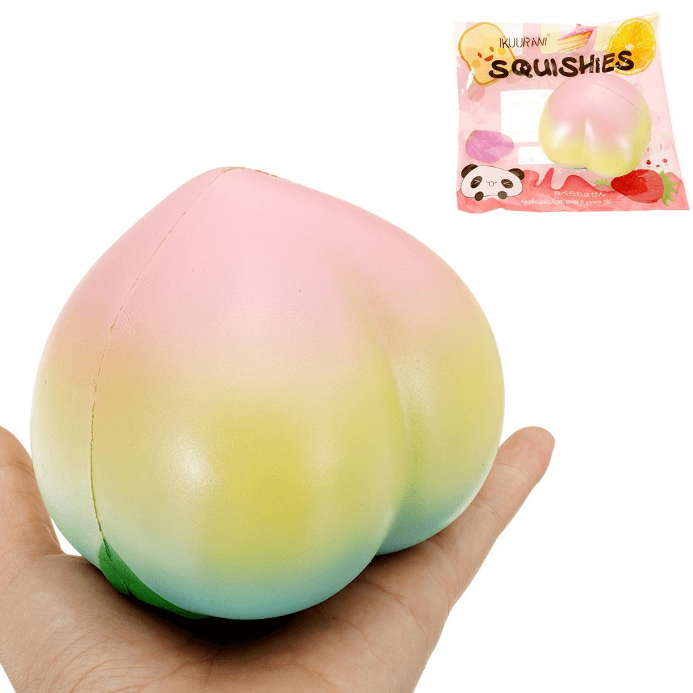 IKUURANI Rainbow Peach Squishy 10.5*9CM Licensed Slow Rising with Packaging Collection Gift Soft Toy