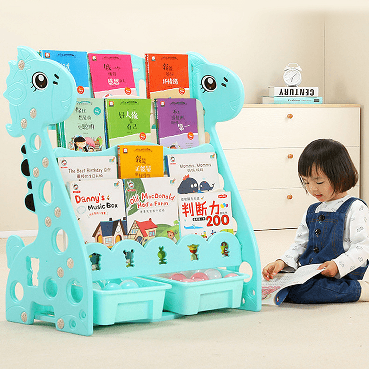 5 Layers Small Children'S Bookshelf Desk Bookcase Floor Storage Rack Student Desktop Simple Combination Bookshelf