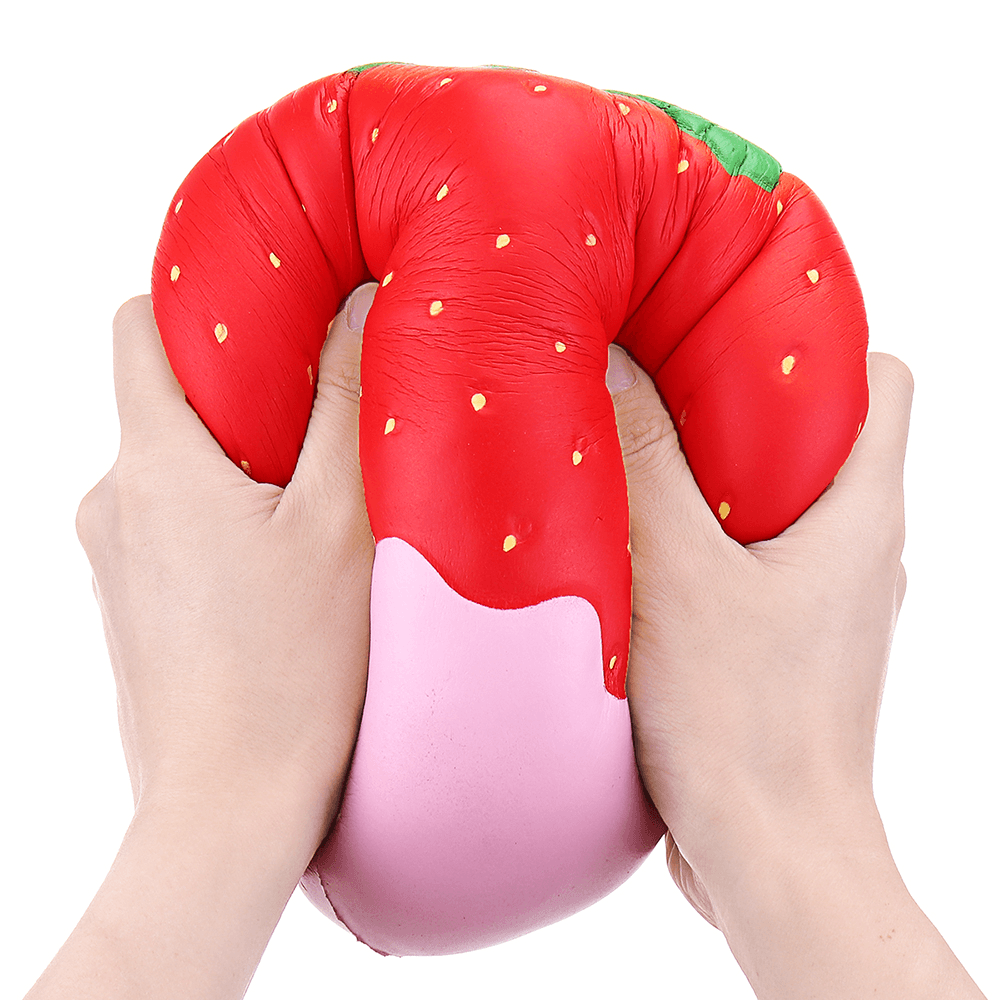 Puni Maru Super Humongous Classic Strawberry Dipped in Squishy Licensed Slow Rising Toy 35Cm