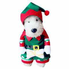 Mascota Perro y Gato Traje de Navidad Papá Noel Vestirse Ropa de fiesta Ropa con sombrero