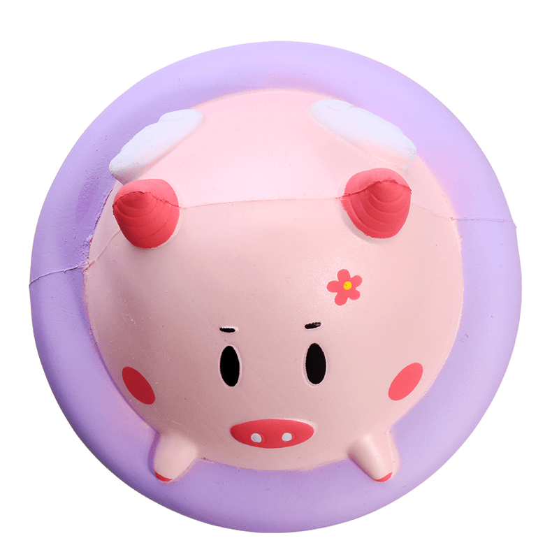 Yunxin Squishy Jumbo Piggy 16Cm Pig Wearing Lift Buoy Slow Rising Cute Collection Gift Decor Toy