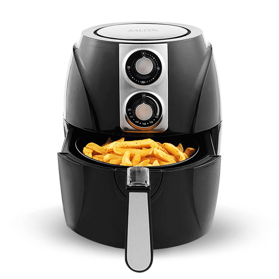 SALTER Air Fryer Household Circulation Fume Free Non-Stick Frying Pan Intelligent Mobile-Uk-Black