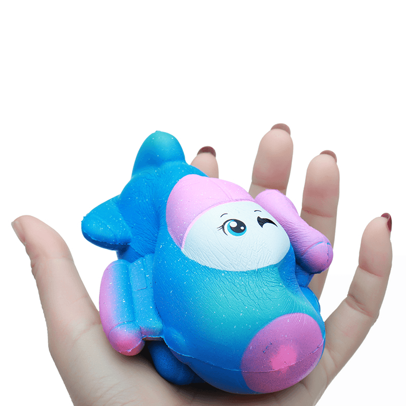 Taburasa 12CM Cute Galaxy Airplane Plane Squishy Slow Rising Squeeze Toy Kids Gift with Packaging