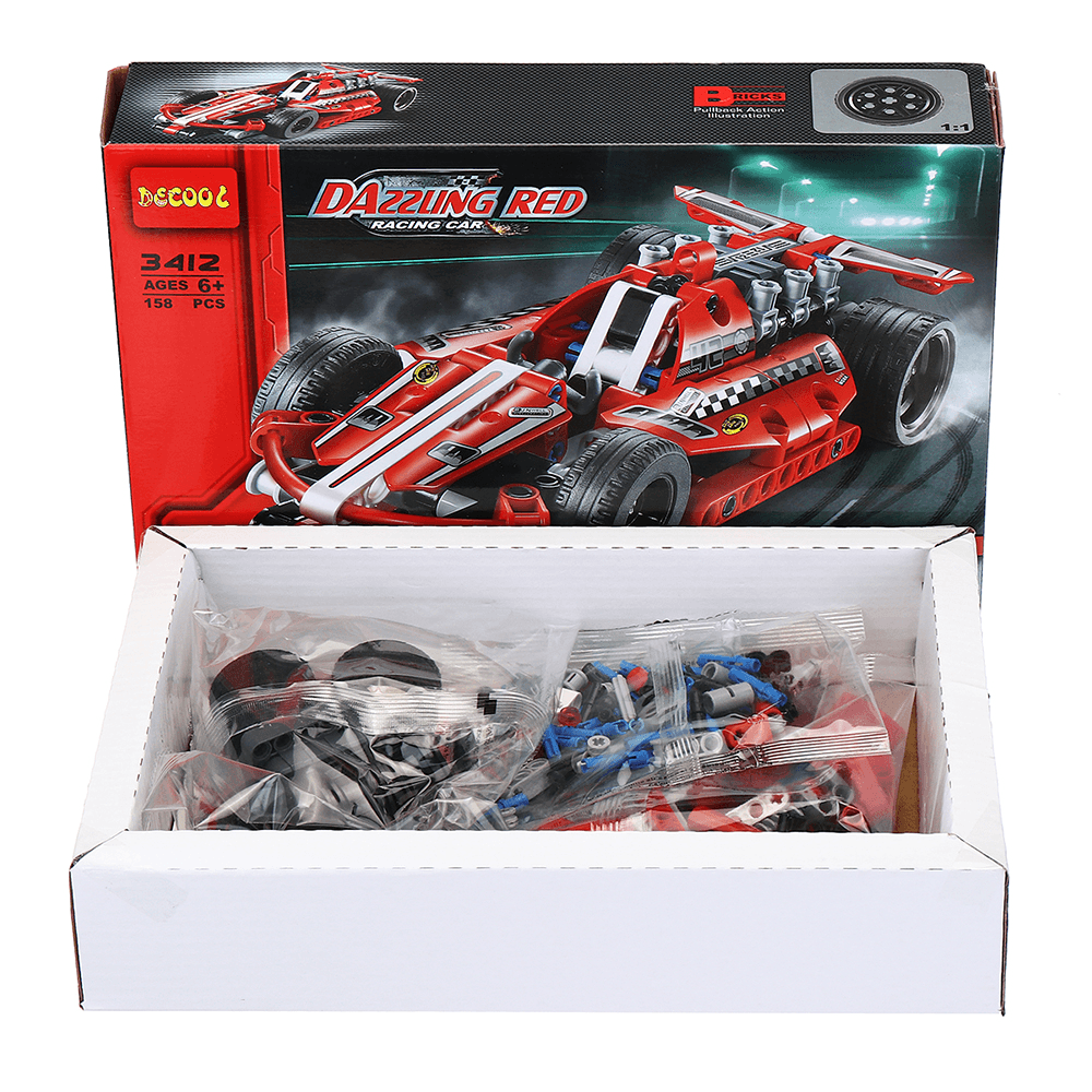 DECOOL 3412 Technic Racing Car 158PCS Building Blocks Toy Sets for Kids Model Toys