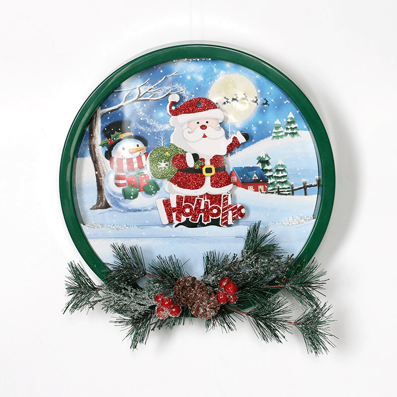 Christmas Party Home Decoration Snow Music Wreath Ornament Toys for Kids Children Gift