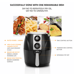 SALTER Air Fryer Household Circulation Fume Free Non-Stick Frying Pan Intelligent Mobile-Uk-Black