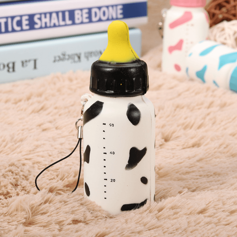 Squishy Milk Nursing Bottle Toy Cute Kawaii Phone Bag Strap Pendant 10X4Cm