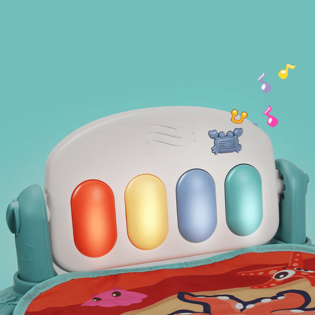 76*56*43CM 2 in 1 Multi-Functional Baby Gym with Play Mat Keyboard Soft Light Rattle Toys for Baby Gift