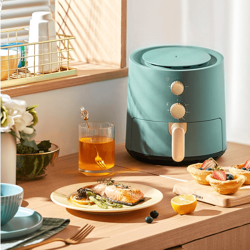 PETRUS PE7615 Elektrische Luftfritteuse, 700 W, 1,3 l, kleiner Fritteusentopf mit Timer-Steuerung