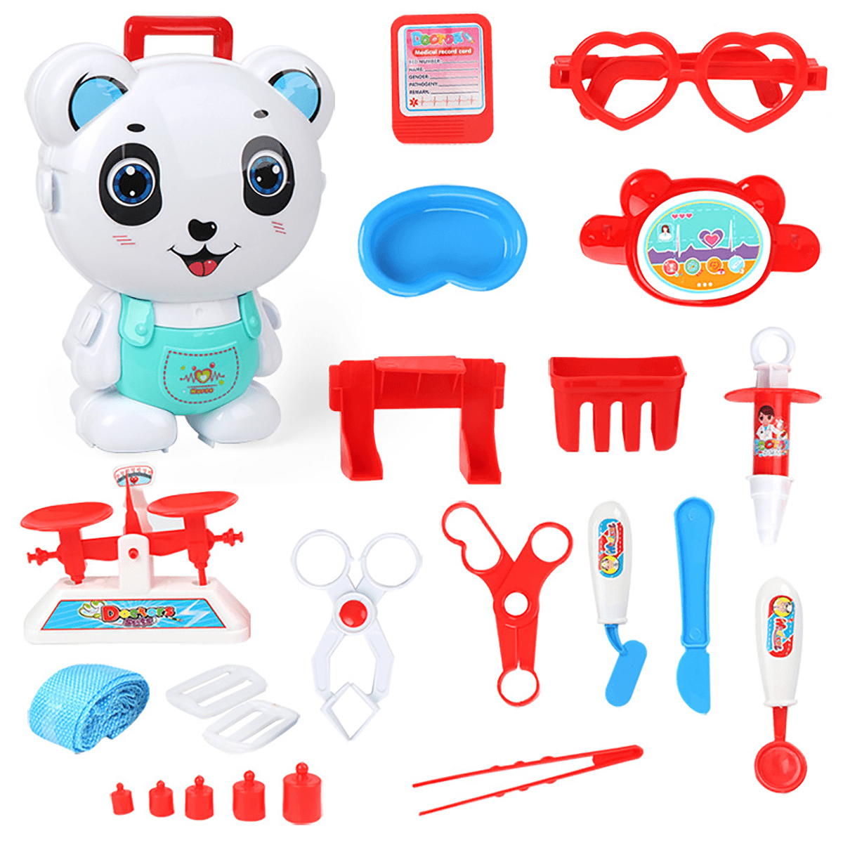 Simulation Kids Kitchen Cooking Tools Doctor'S Makeup Playing Education Pretend Toy Set with Carrying Backpack