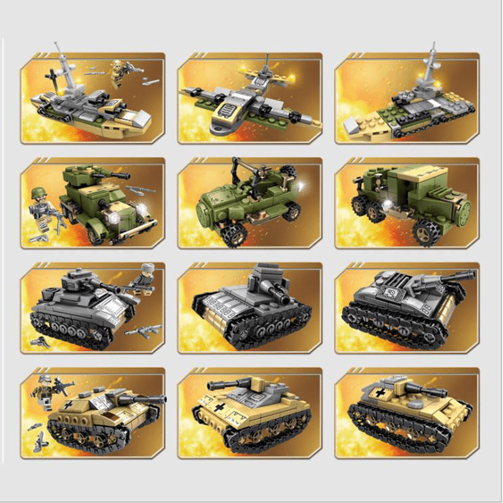 1061PCS Plastic & ABS 8 Kinds of Steel Empire Themed Military War Bricks Toy for Children