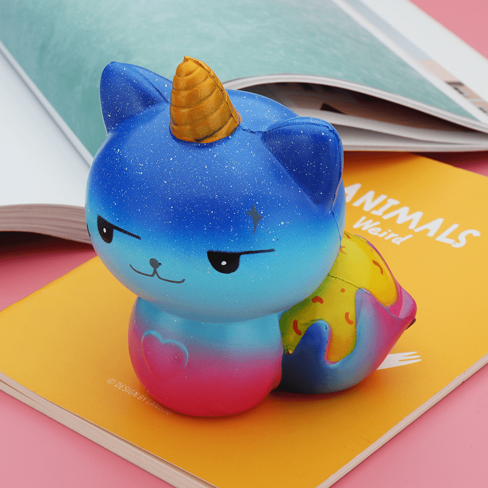 Galaxy Unicorn Cat Squishy 12 * 8.2CM Slow Rising Soft Collection Regalo Decoración Juguete