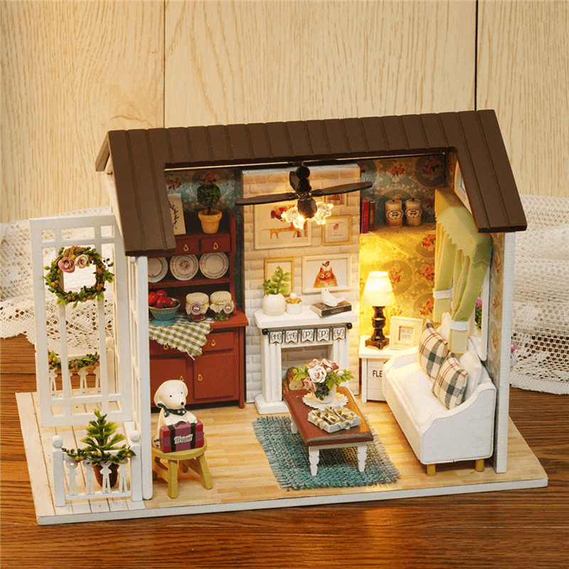 Cuteroom Forest Times Kits Holz Puppenhaus Miniatur DIY Haus Handwerk Spielzeug Idee Geschenk Happy Times