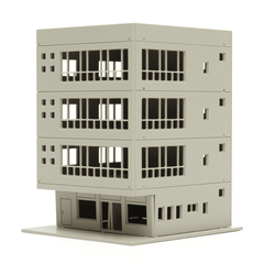 Outland Models Railway Modern 4-Story Office Building Unpainted 1:160 for GUNDAM