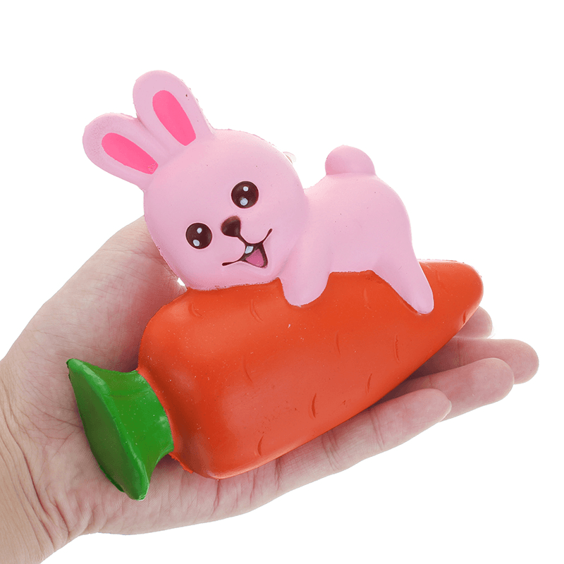 Yunxin Squishy Rabbit Bunny Holding Carrot 13Cm Slow Rising with Packaging Collection Gift Decor Toy