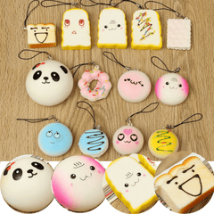 13PCS Simulated Bread Phone Pendant Phone Strap Cute Decoration