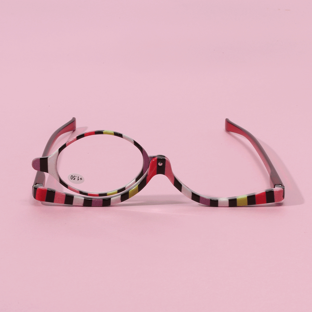 Colorful Magnifying Makeup Glasses Eye Spectacles Reading Glasses Flip down Lens Folding for Women Cosmetic Make Up