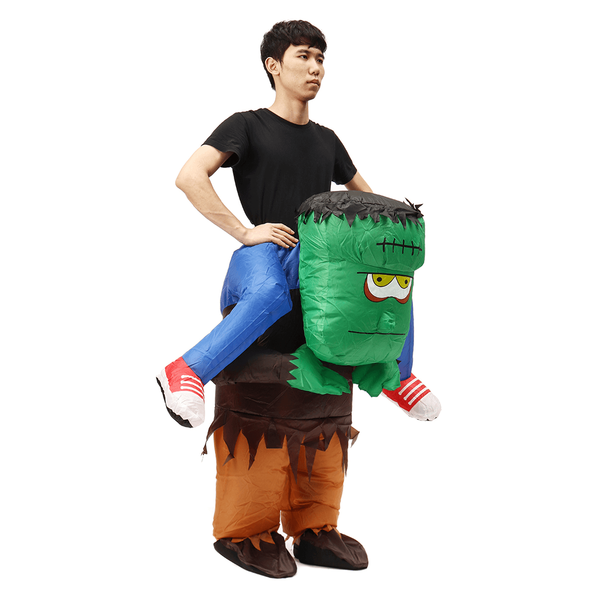 Adult Frankenstein Costume Scary Halloween Fancy Dress Inflatable Blow up Suit