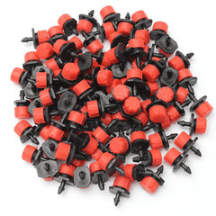 100Pcs Adjustable Micro Drip Irrigation Watering Anti-Clogging Emitter Dripper Watering System Automatic Hose Kits Connector