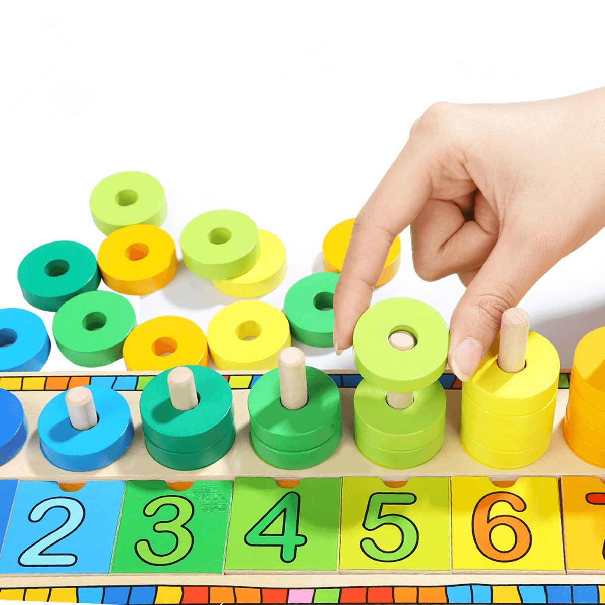 Topbright-6540 Blocks Montessori Classic Math Rainbow Donuts Box Educational Toys for Kids