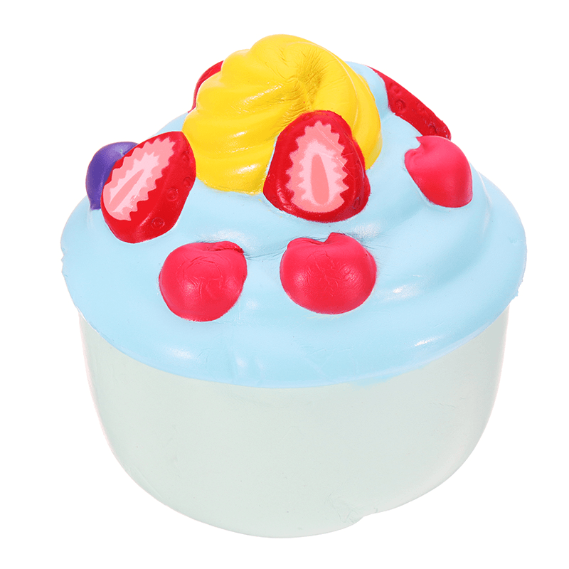 2PCS Leilei Squishy Ice Cream Strawberry Fruit Cup Cake Slow Rising Original Packaging Gift