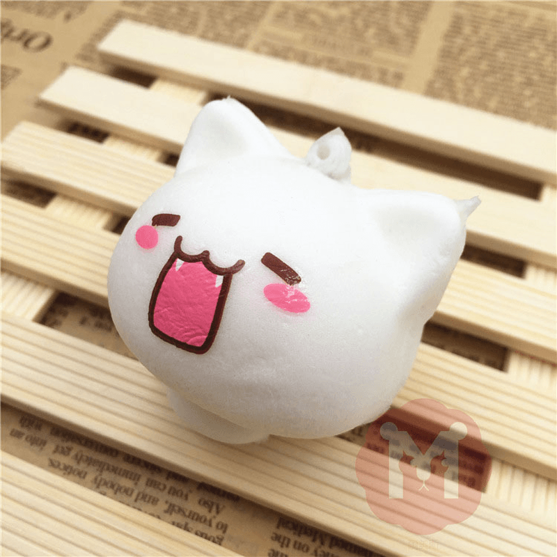 Squishy Toys Mushroom Cat Kawaii Cartoon Cute Face Decor Bag Cell Phone Straps