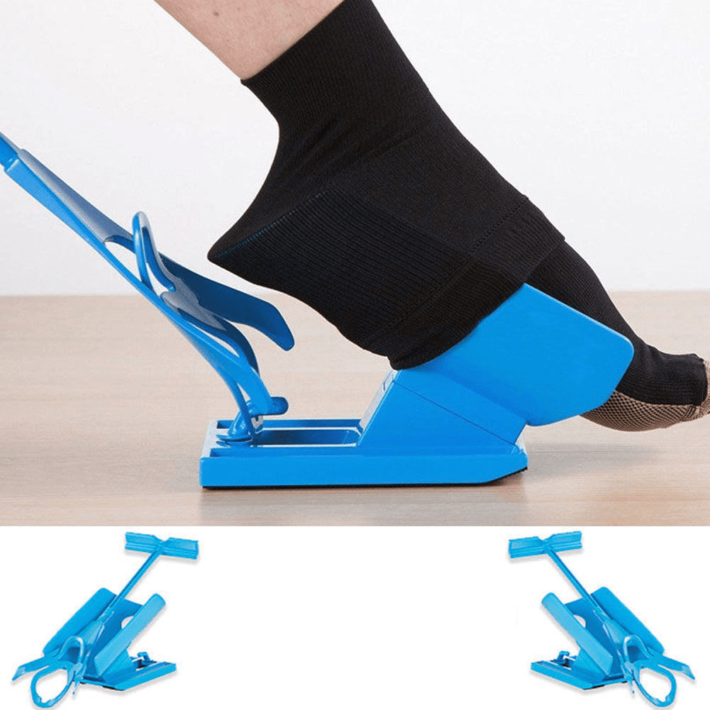 1Pc Chaussette Slide Aid Blue Helper Kit Aide à mettre les chaussettes sans plier le chausse-pied Convient pour les chaussettes Support de renfort de pied