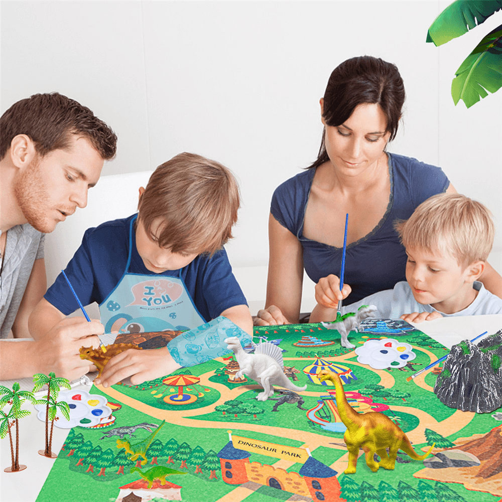 Pickwoo Dinosaur Painting Kit-Paint Your Own Sets Kids Science Arts and Crafts Sets with 12 Color Safe and Non-Toxic, Dinosaur Toys Easter Crafts Gifts Kids Boys & Girls