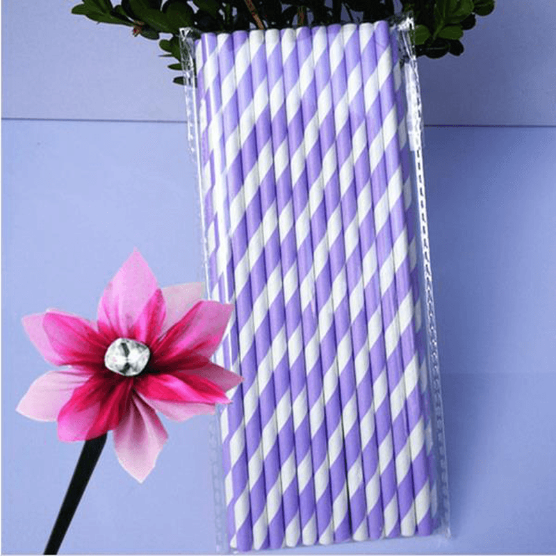 25Pcs Paper Straws for Birthday Wedding Decoration Party Straws Supply Creative Paper Drinking Straw