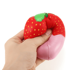 Yunxin Squishy Strawberry with Jam Jumbo 10Cm Soft Slow Rising with Packaging Collection Gift Decor