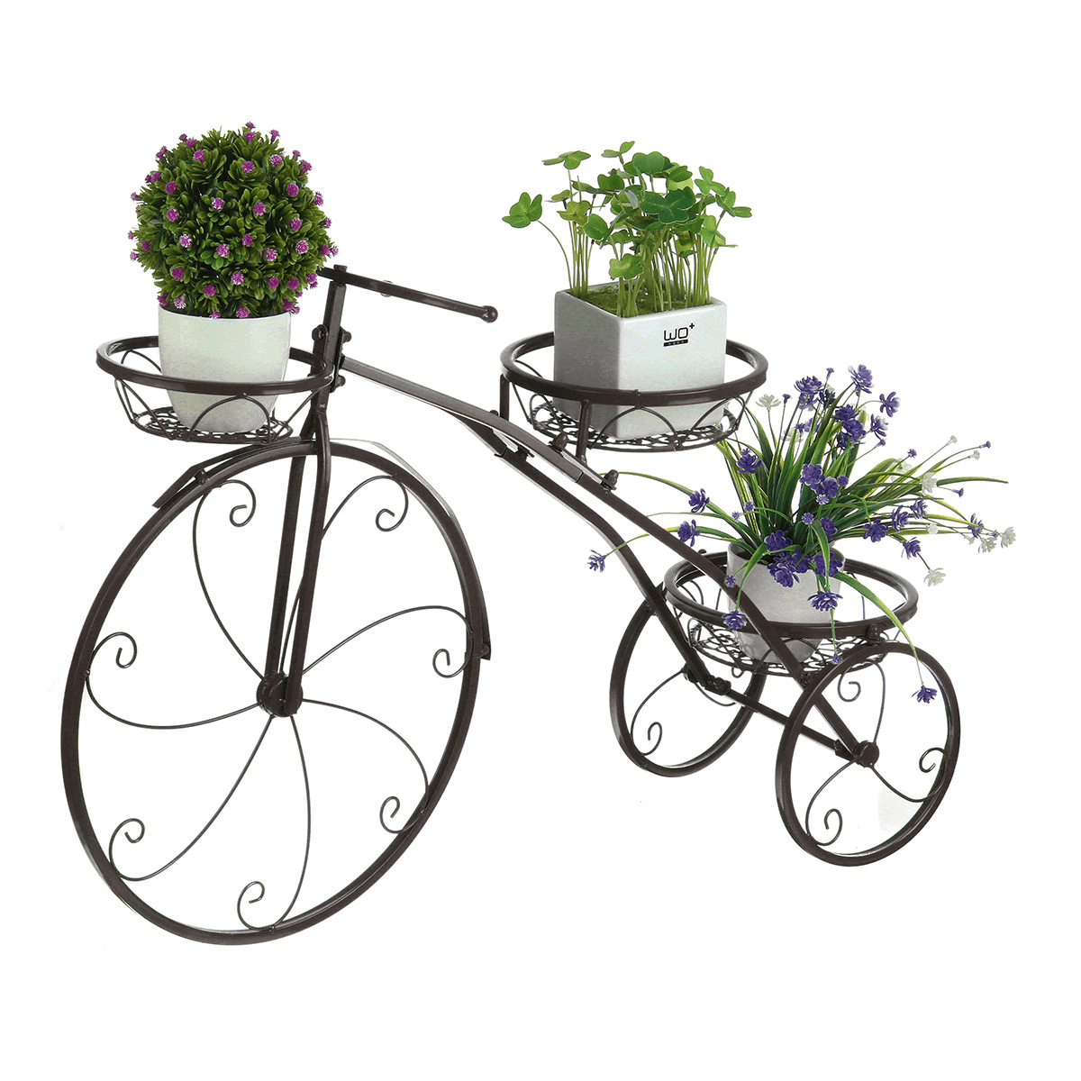 3 Tier Bicycles Plant Stand Metal Flower Pots Garden Decor Shelf Rack