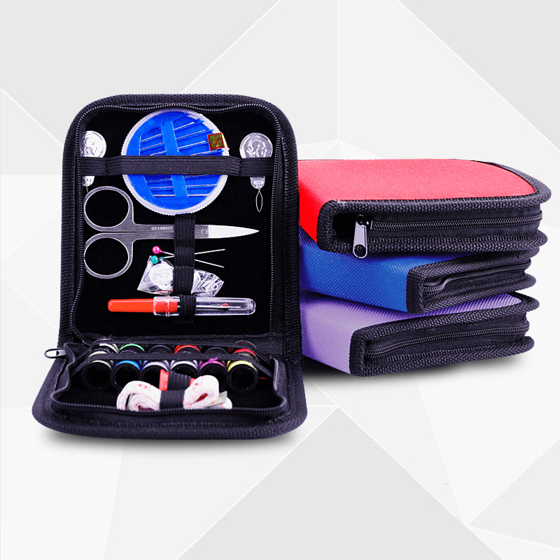 26Pcs Travel Sewing Kit Bag Emergencies Filled Sewing Tools Storage Bag with Scissor Needle Thread