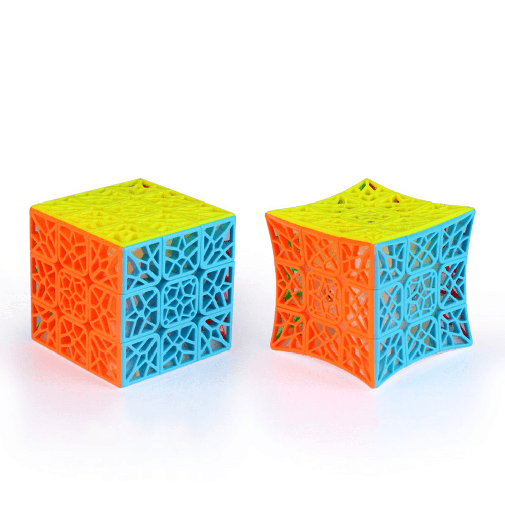 QY DNA Flat or Concave Third-Order Magic Cube Unique Creative Puzzle Hollow Children'S Magic Cube Toys