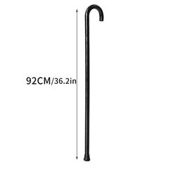 92Cm Wooden Walking Stick Cane Pole Non-Slip Crook Handle Sturdy Non-Slip Cane Climbing Sticks