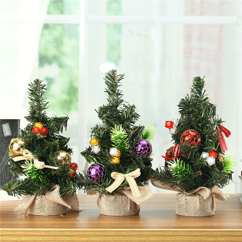 Christmas Home Party Decorations Supplies Mini Christmas Tree with Ornaments Toys