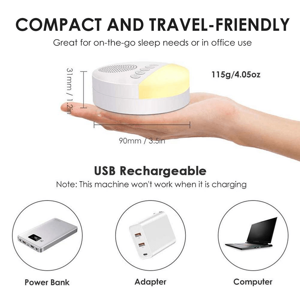 Baby Toy White Noise Machine with Night Light Timer Memory Function for Home Office Baby Travel Portable Sleep Meter Therapy